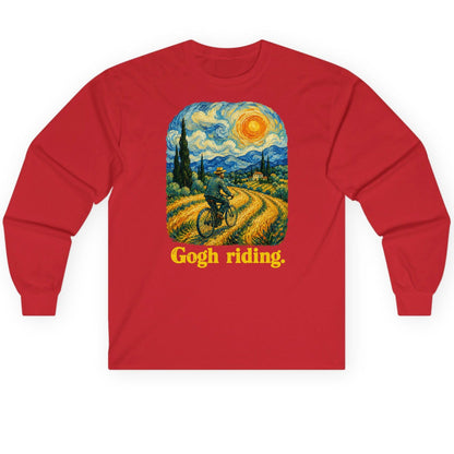 Gogh Riding van gogh parody Long Sleeve Tee Red product mockup