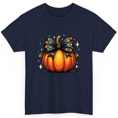 Starry Bow Pumpkin Halloween pumpkin T-Shirt Navy product mockup