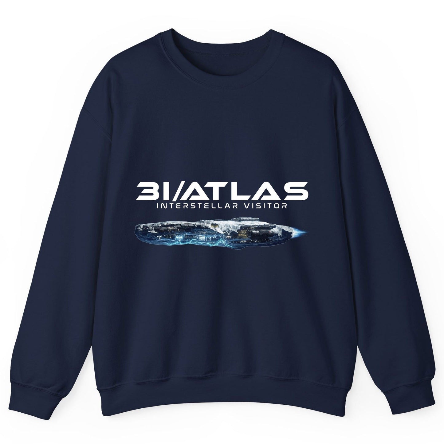 31 Atlas Interstellar Visitor sci-fi spaceship Sweatshirt Navy product mockup