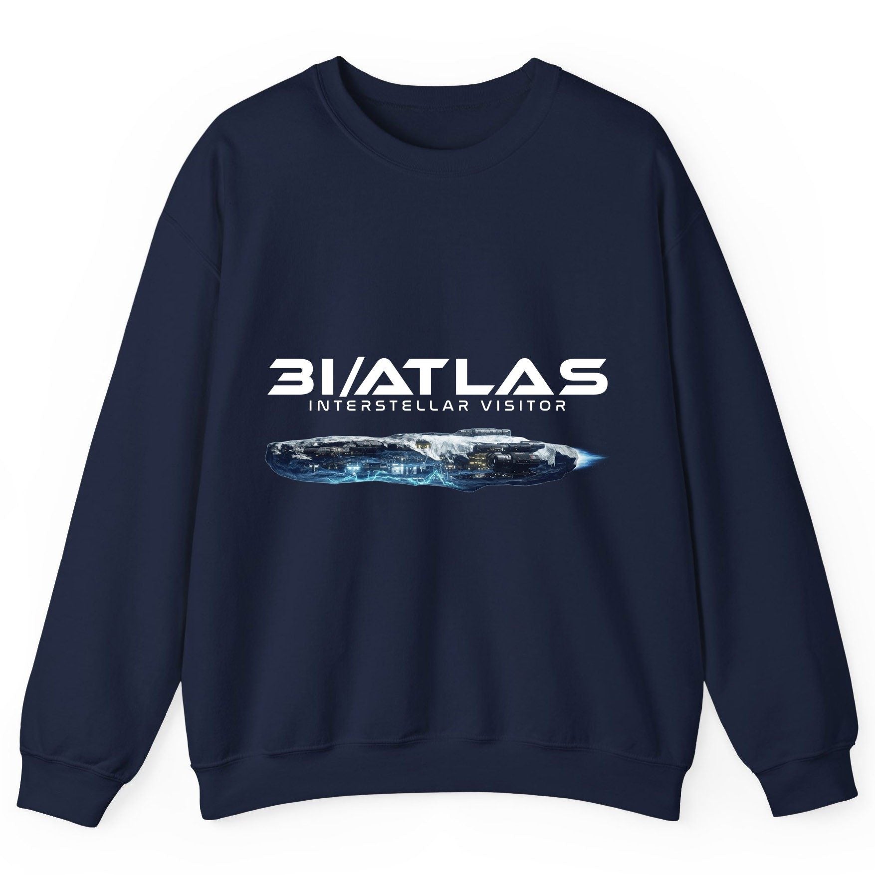 31 Atlas Interstellar Visitor sci-fi spaceship Sweatshirt Navy product mockup
