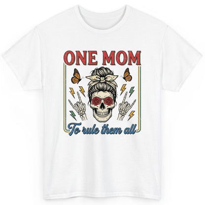 ONE MOM to Rule Them All Funny Skull T-Shirt - product mockup - White