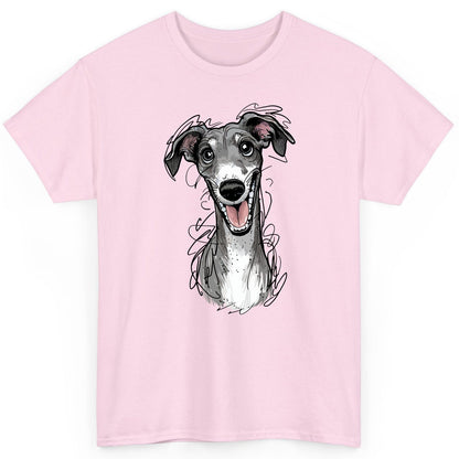 Smiling Greyhound Caricature greyhound T-Shirt Light Pink product mockup