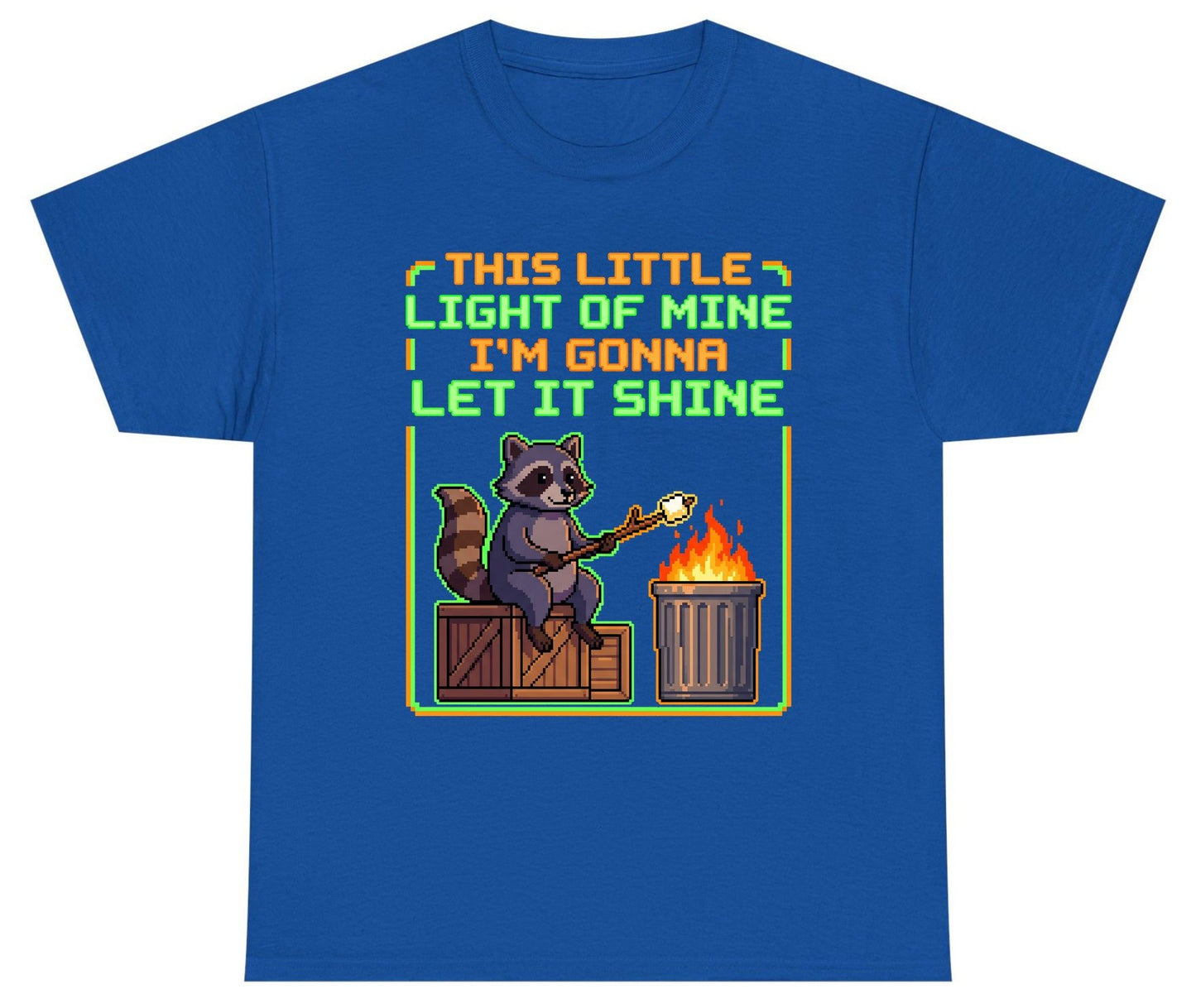 THIS LITTLE LIGHT OF MINE I'M GONNA LET IT SHINE Raccoon Youth T-Shirt Royal product mockup