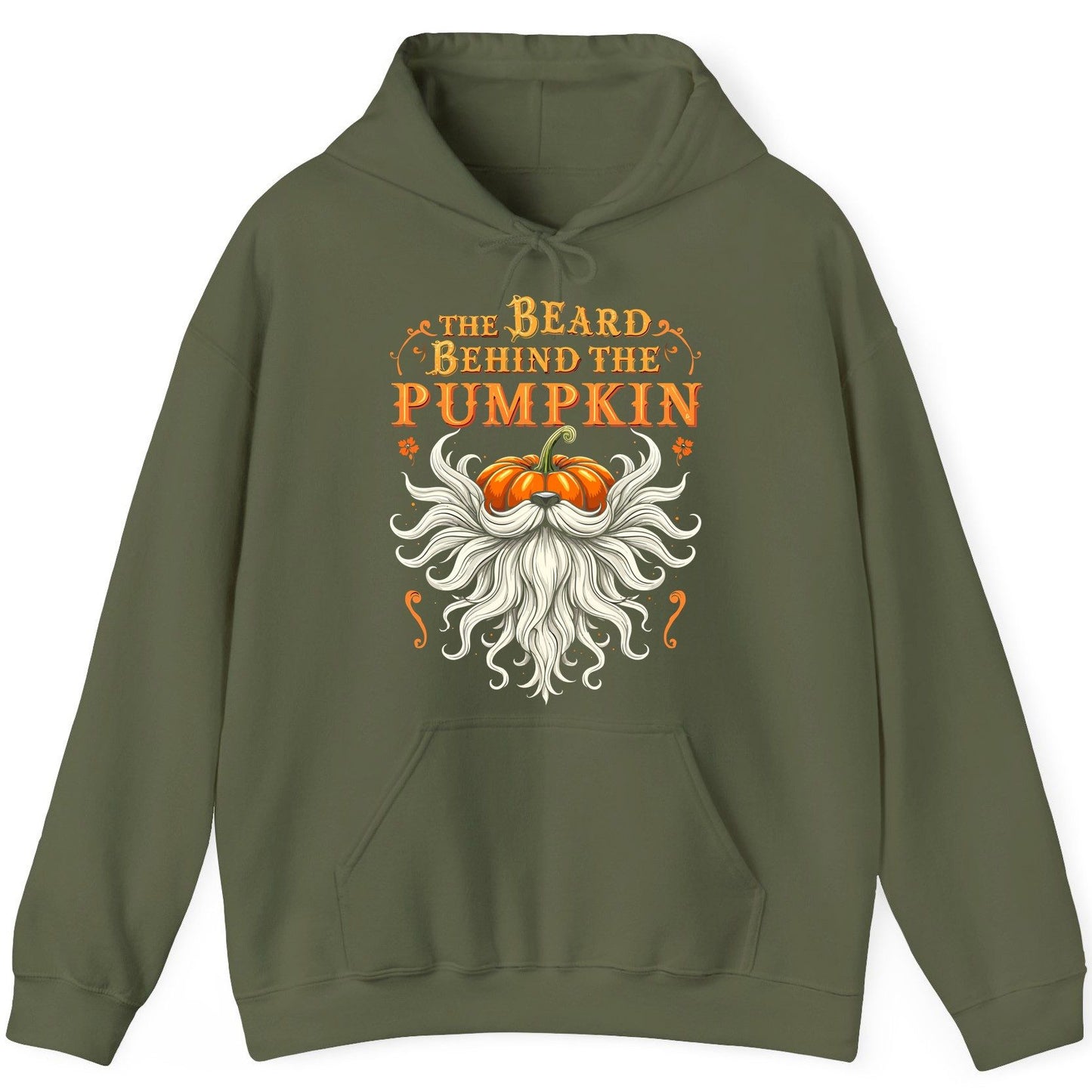 The Beard Behind the Pumpkin bearded dad Hoodie Military Green product mockup