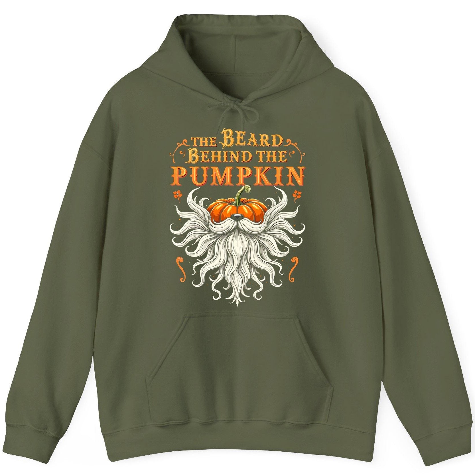 The Beard Behind the Pumpkin bearded dad Hoodie Military Green product mockup