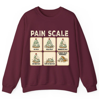 Pain Scale Christmas cookie pain scale Sweatshirt Maroon product mockup