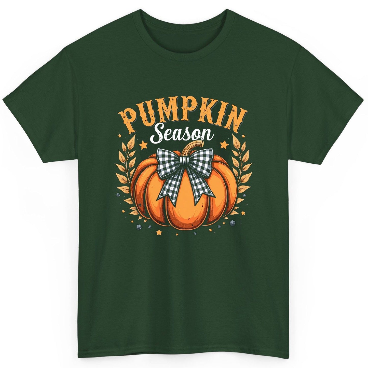 Pumpkin Season fall T-Shirt Forest Green product mockup