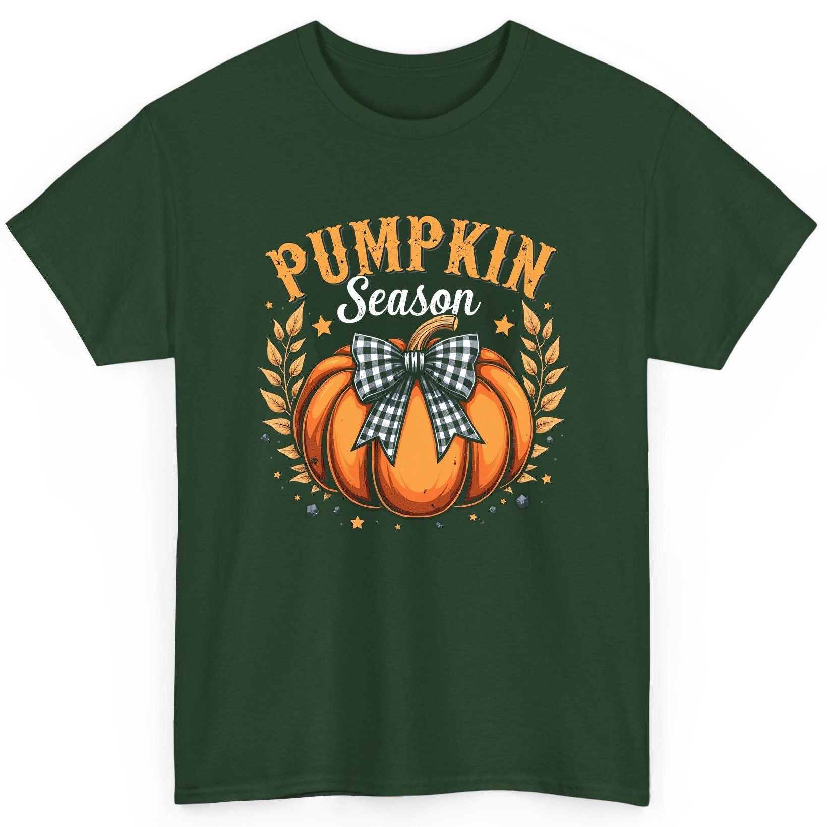 Pumpkin Season fall T-Shirt Forest Green product mockup