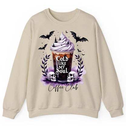 Cold Like My Soul gothic iced coffee Sweatshirt Sand product mockup
