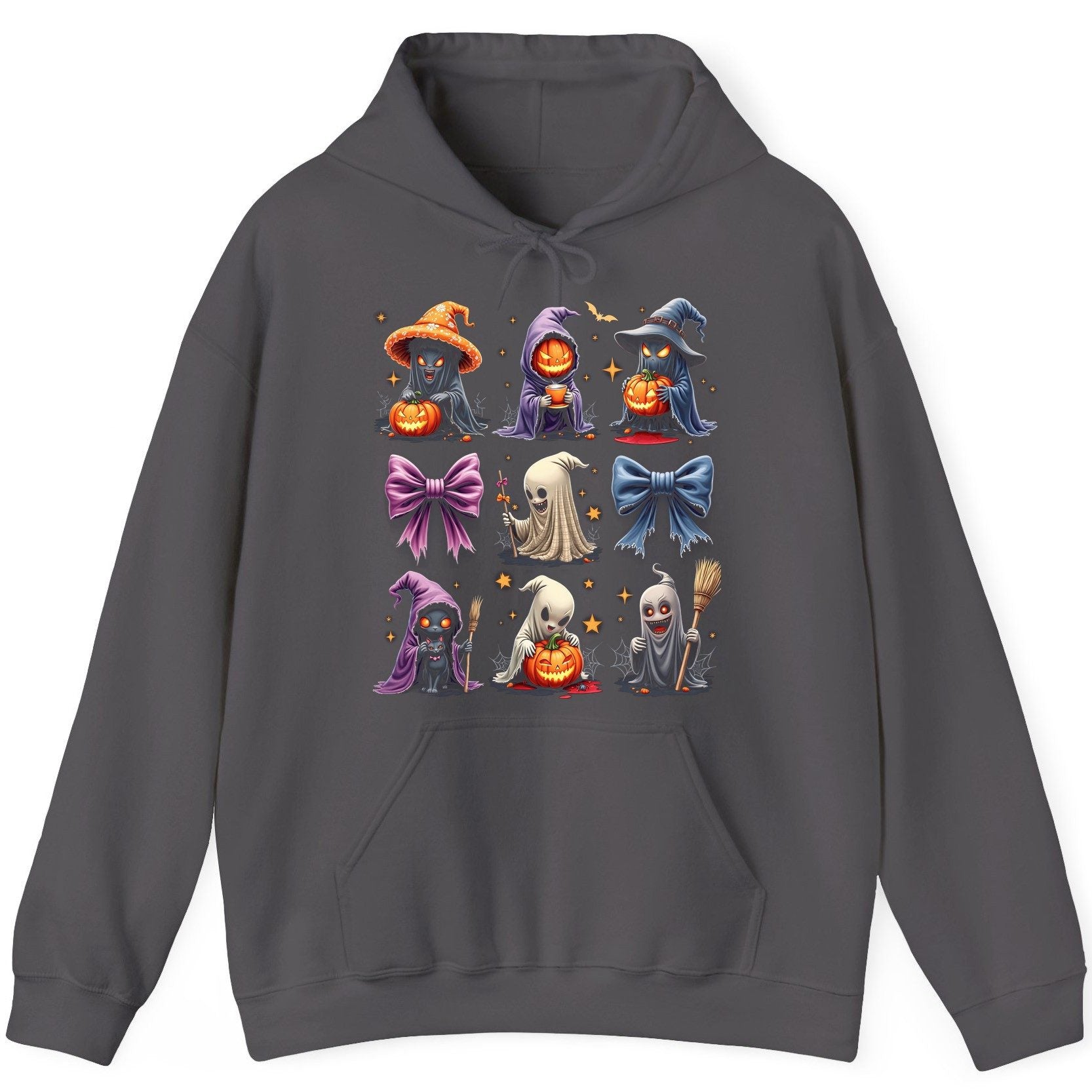 Spooky Cute Halloween Characters Halloween characters Hoodie Charcoal product mockup