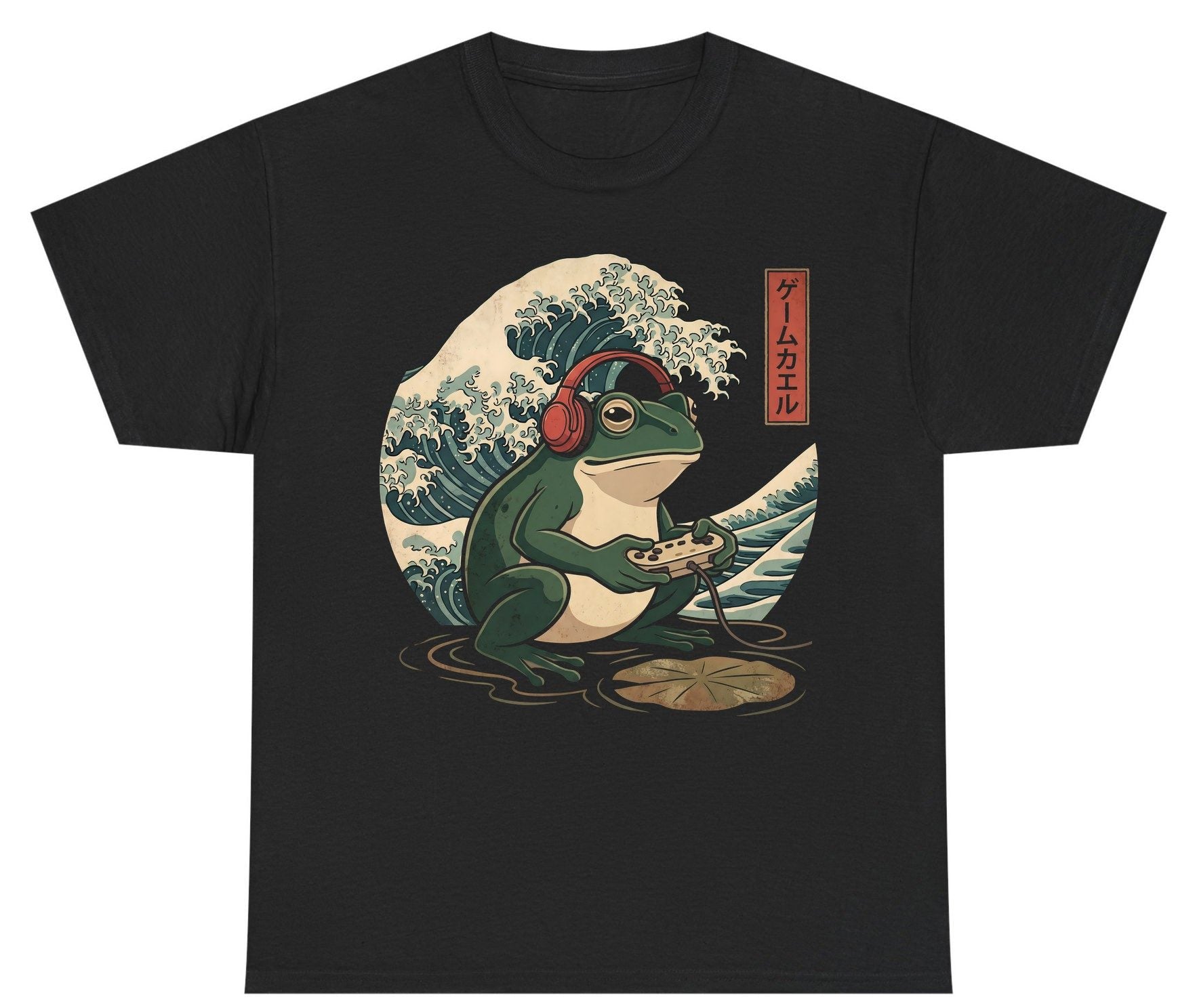 ゲームカエル gamer frog Youth T-Shirt Black product mockup