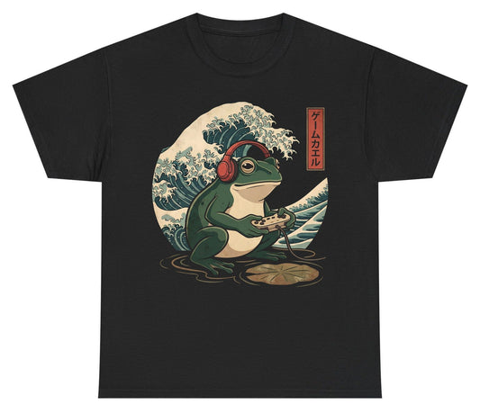 ゲームカエル gamer frog Youth T-Shirt Black product mockup