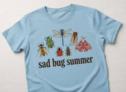 Sad Bug Summer Retro Enthusiasts T-Shirt - product mockup - Light Blue