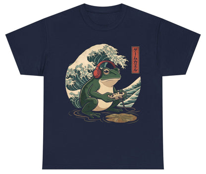 ゲームカエル gamer frog Youth T-Shirt Navy product mockup