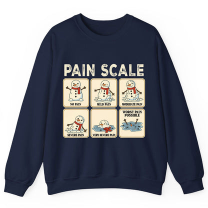 Pain Scale No Pain Mild Pain Moderate Pain Severe Pain Very Severe Pain Worst Pain Possible snowman Sweatshirt Navy product