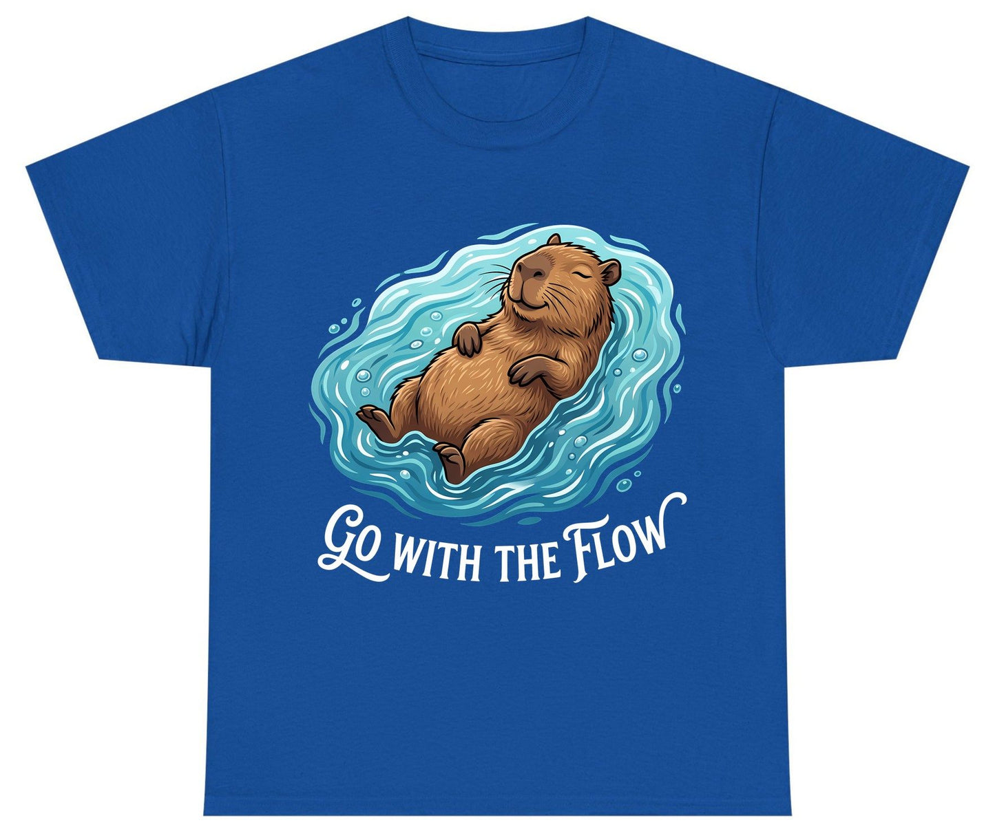 Go WITH THE Flow Funny Capybara Youth T-Shirt - product mockup - Royal