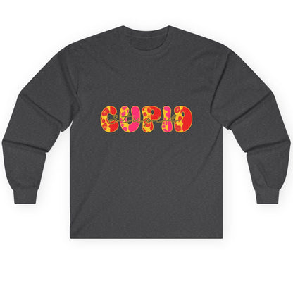 Stupid Cupid anti-Valentine's Day Long Sleeve Tee Dark Heather product mockup