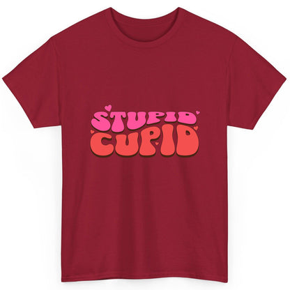 Stupid Cupid anti-Valentine's Day T-Shirt Cardinal Red product mockup