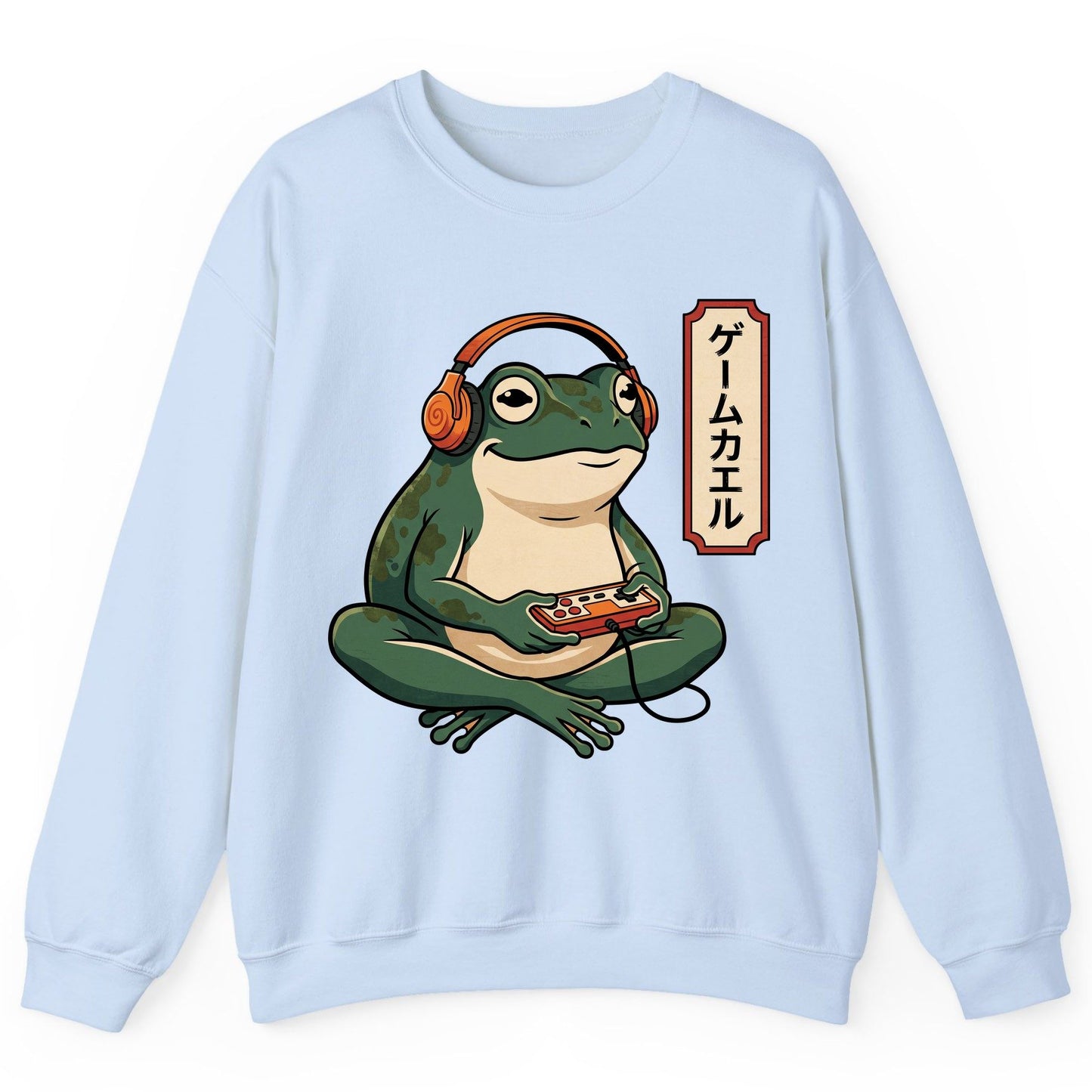 ゲームカエル gamer frog Sweatshirt Light Blue product mockup