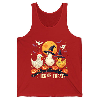 Chick or Treat Halloween chickens Tank Top Red product mockup