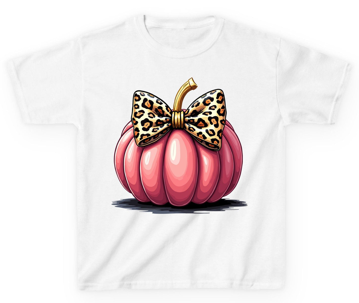Pink Leopard Pumpkin pink pumpkin Youth T-Shirt White product mockup