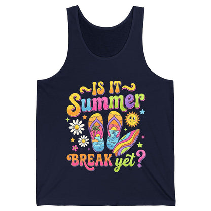 Is It Summer Break Yet Retro Vacation Tank Top - product mockup - Navy