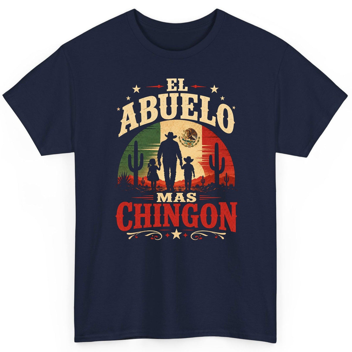 El Abuelo Mas Chingon mexican grandfather T-Shirt Navy product mockup