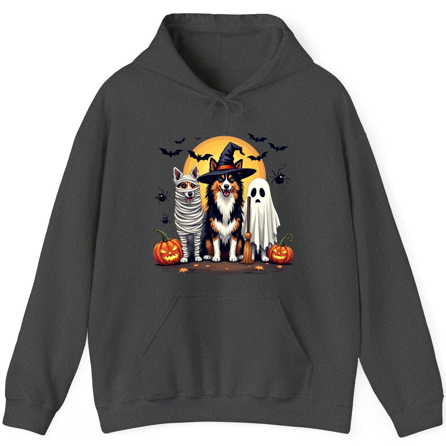 Halloween Dogs in Costumes Halloween dogs Hoodie Dark Heather product mockup