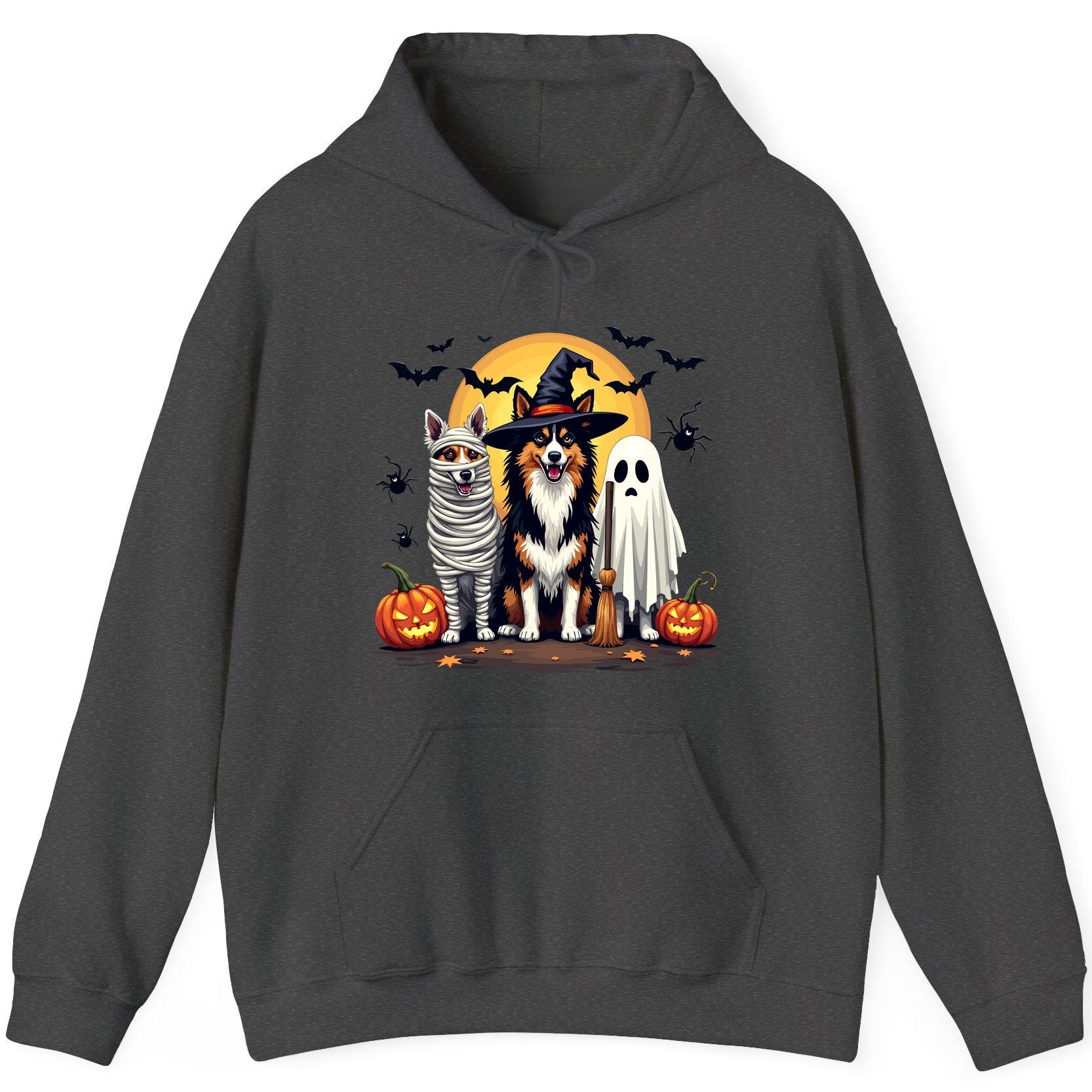 Halloween Dogs in Costumes Halloween dogs Hoodie Dark Heather product mockup