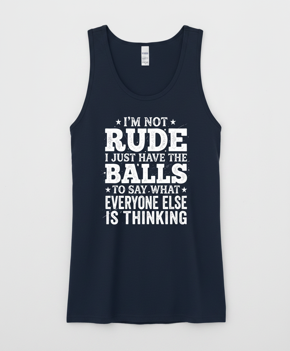 I'm Not Rude Funny Sarcastic Quote Tank Top - Navy