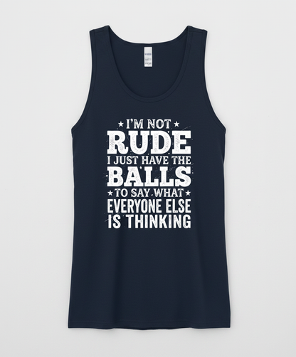 I'm Not Rude Funny Sarcastic Quote Tank Top - Navy