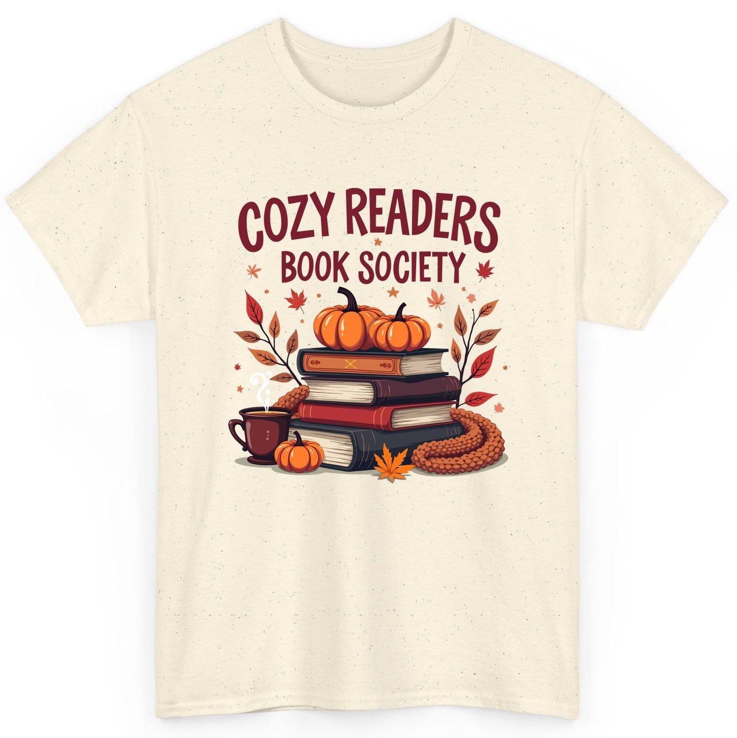 Cozy Readers Book Society reading T-Shirt Natural product mockup