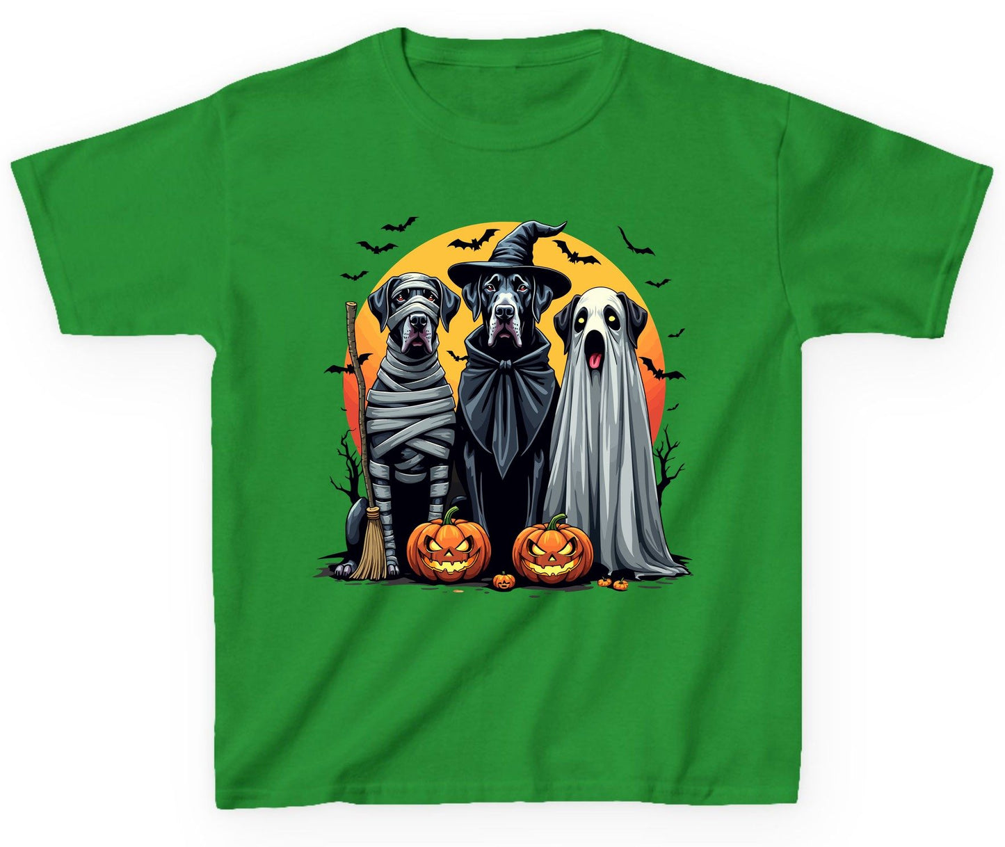 Halloween Dogs in Costumes Halloween dogs Youth T-Shirt Irish Green product mockup
