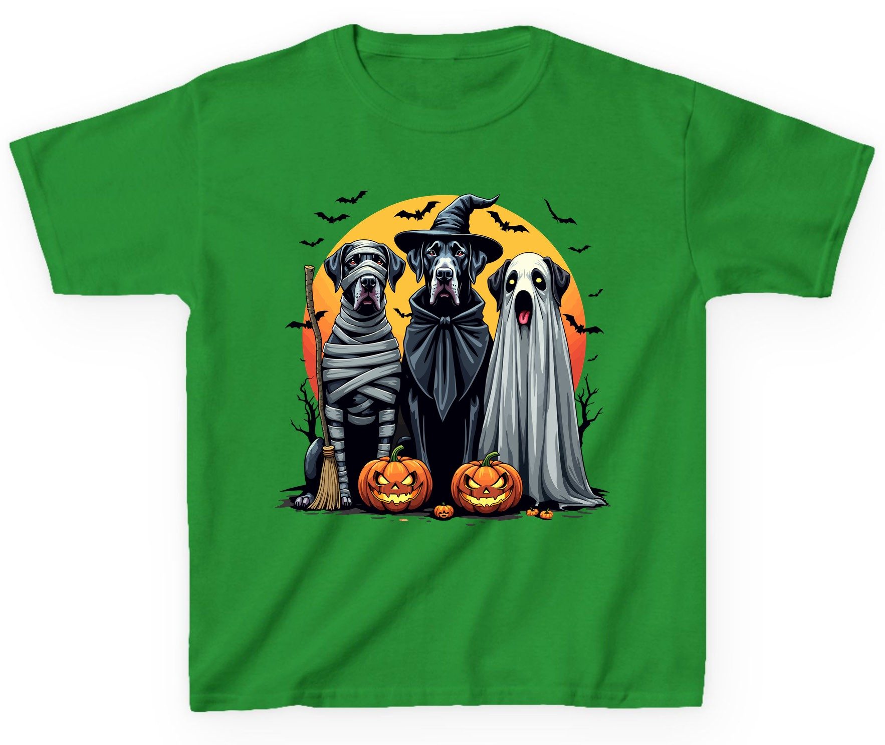 Halloween Dogs in Costumes Halloween dogs Youth T-Shirt Irish Green product mockup