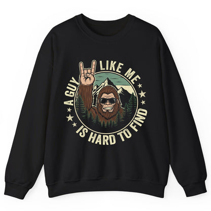 A Guy Like Me Is Hard to Find bigfoot Sweatshirt Black product mockup