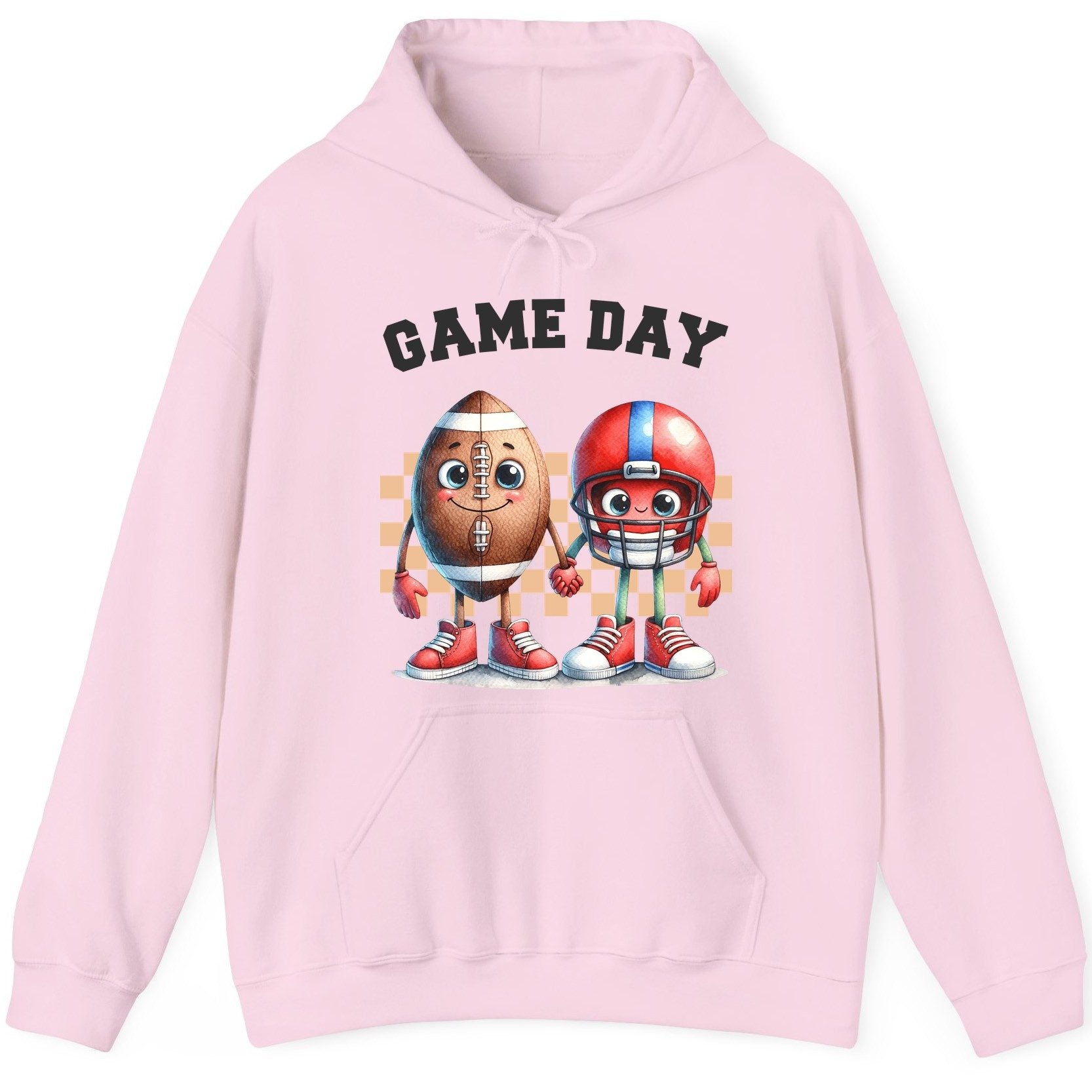 Game Day american football Hoodie Light Pink product mockup