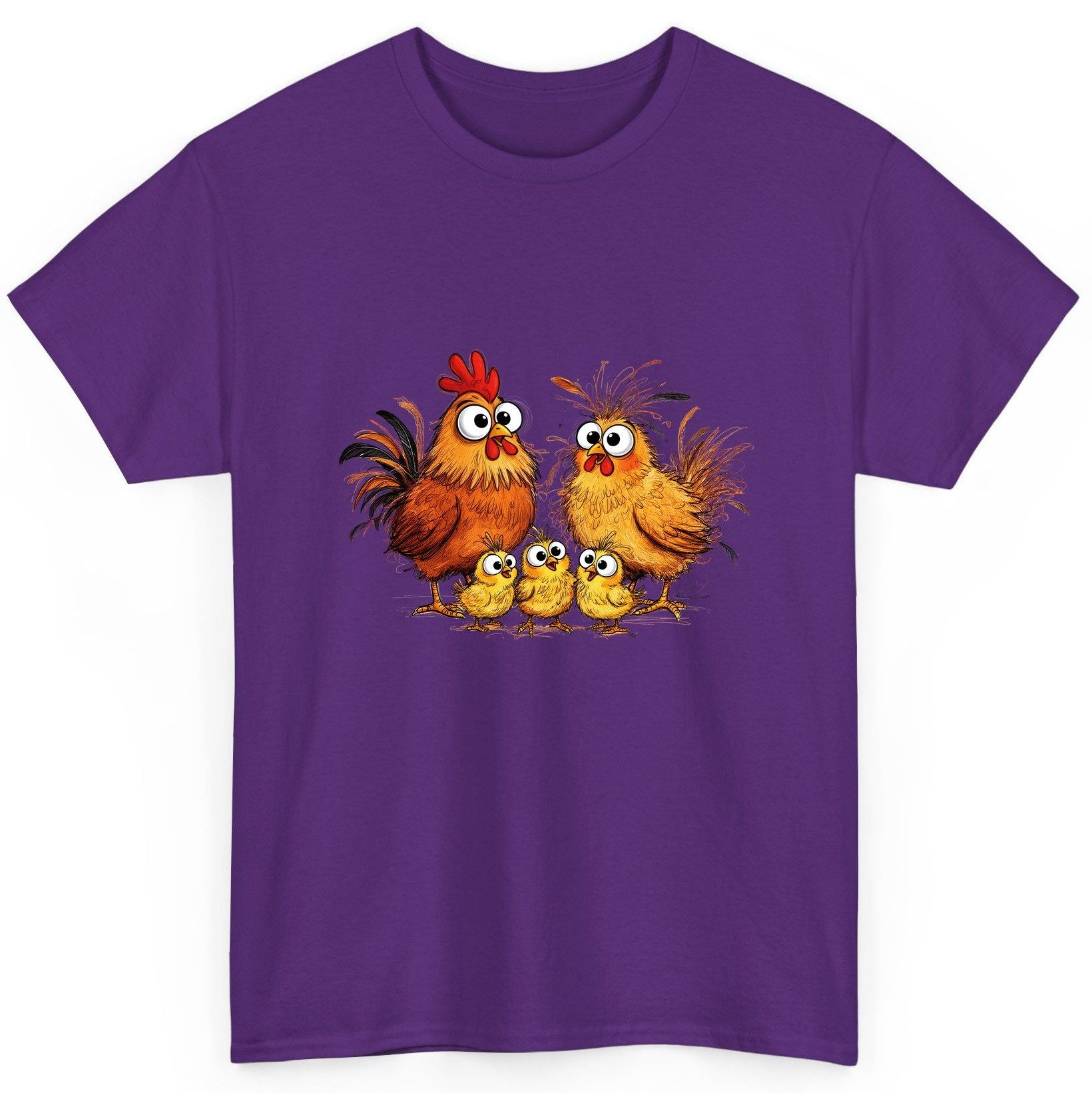 Funny Chicken Family chicken family T-Shirt Purple product mockup