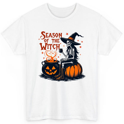 Season of the Witch skeleton witch T-Shirt White product mockup