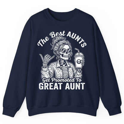 The Best Aunts Get Promoted to GREAT AUNT Sweatshirt - product mockup - Navy