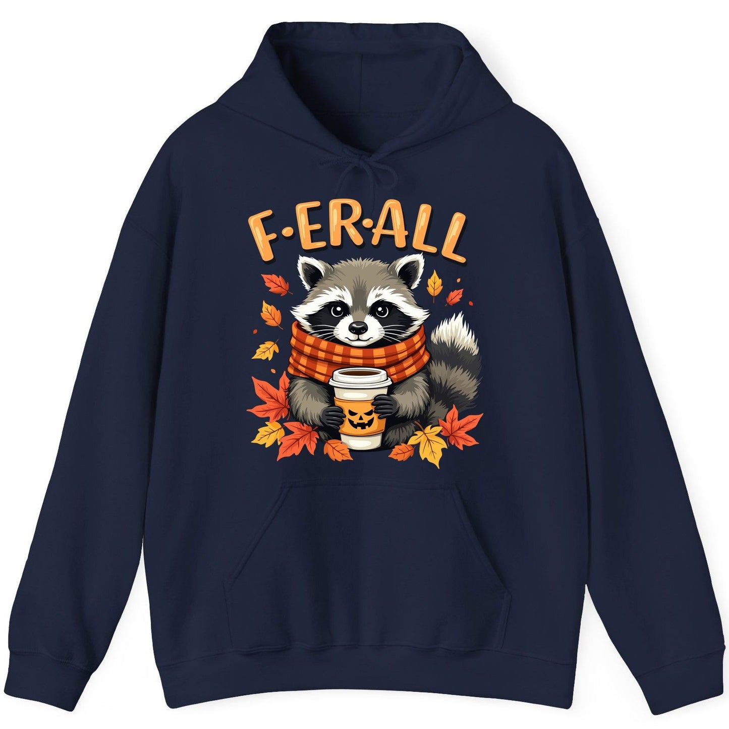 F ER All raccoon Hoodie Navy product mockup