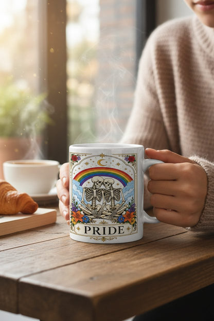 Pride Lgbtq White Mug - lifestyle model mockup - White