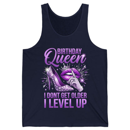 Birthday Queen I Don't Get Older I Level Up birthday celebration Tank Top Navy product mockup