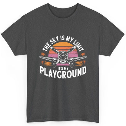 The Sky Is My Limit It's My Playground aviation T-Shirt Dark Heather product mockup
