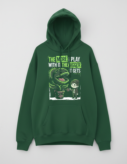 The More I Play With It The Bigger It Gets Carnivorous Plant Hoodie - Forest Green