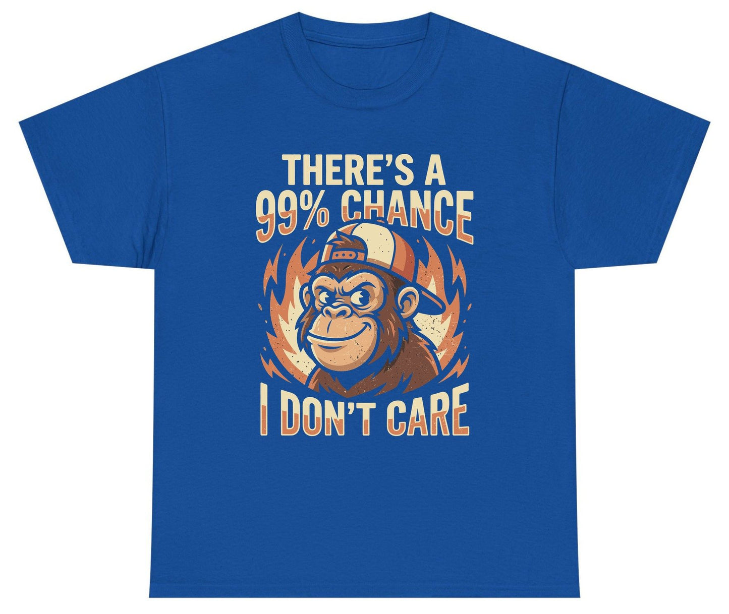 There's a 99% Chance I Don't Care monkey Youth T-Shirt Royal product mockup