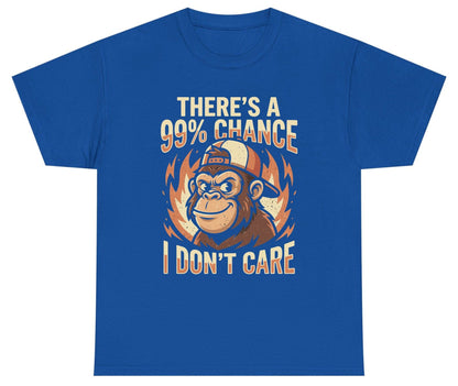 There's a 99% Chance I Don't Care monkey Youth T-Shirt Royal product mockup