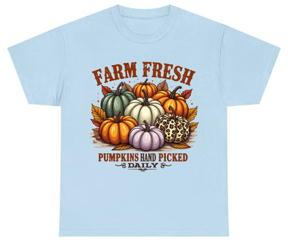 Farm Fresh Pumpkins Hand Picked Daily autumn pumpkins Youth T-Shirt Light Blue product mockup