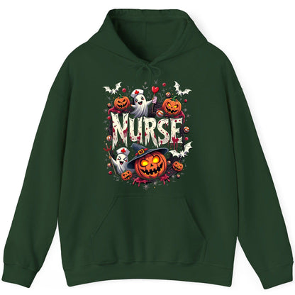 Nurse Halloween nurse Hoodie Forest Green product mockup