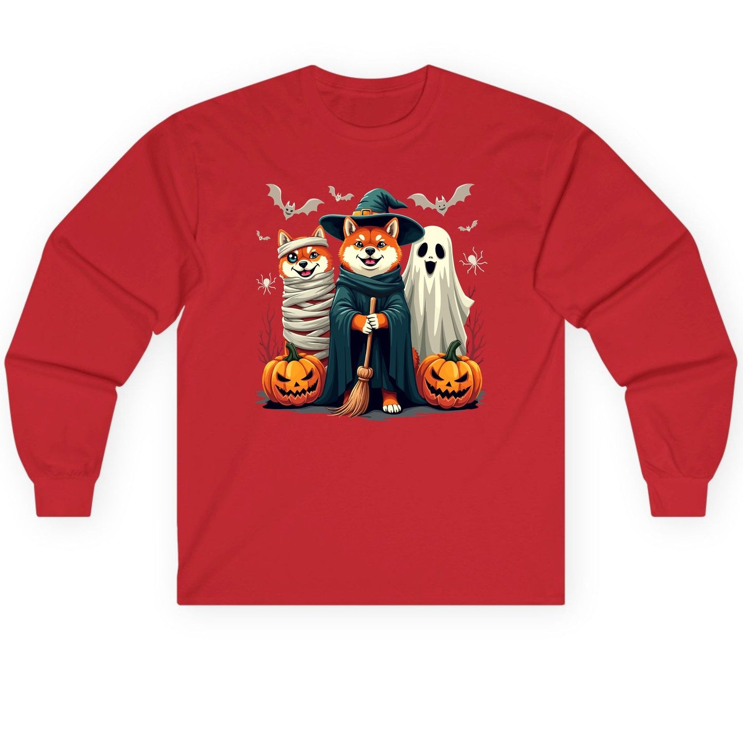 Shiba Inu Halloween Costumes shiba inu Long Sleeve Tee Red product mockup