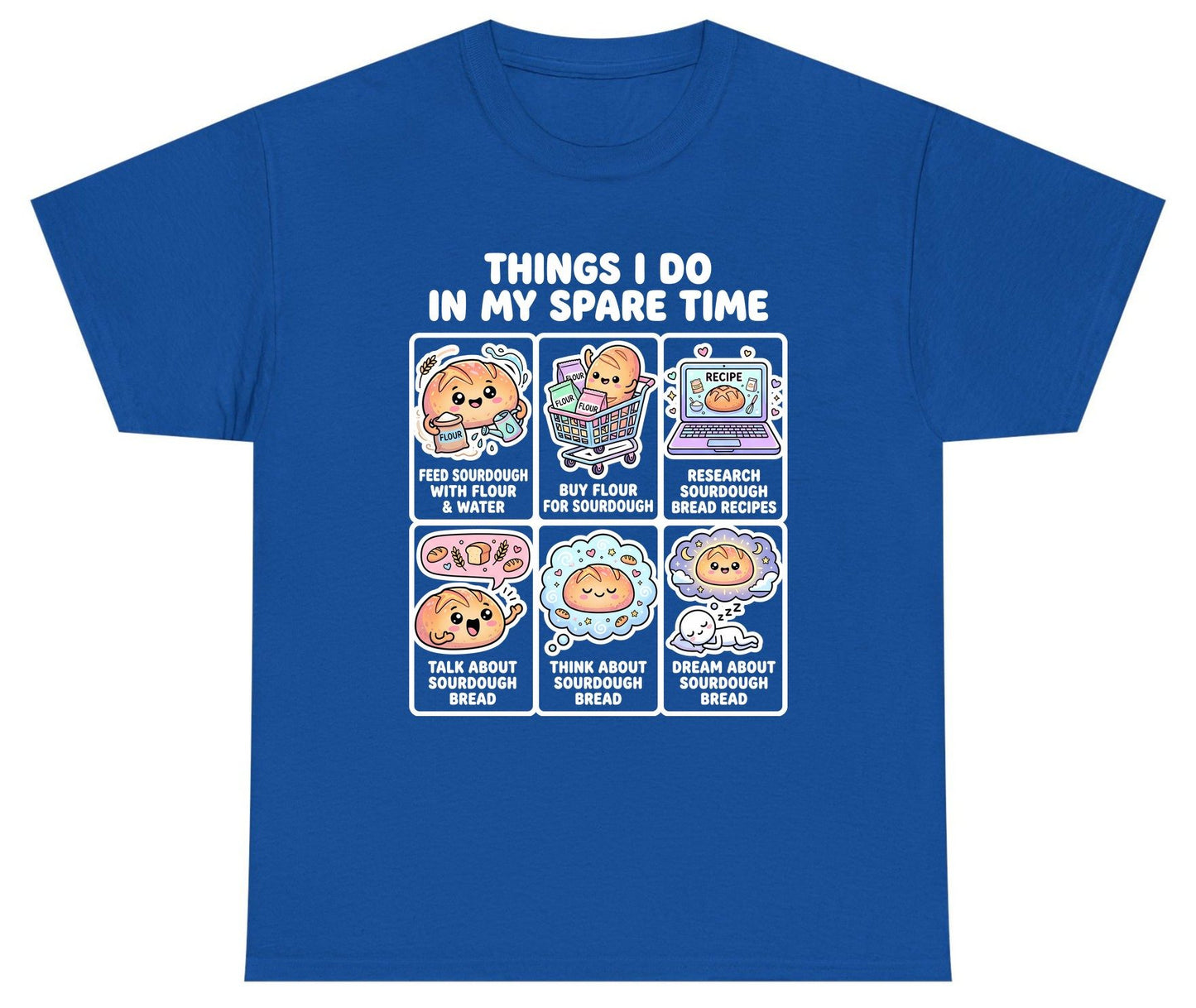 Things I Do in My Spare Time sourdough bread baking Youth T-Shirt Royal product mockup
